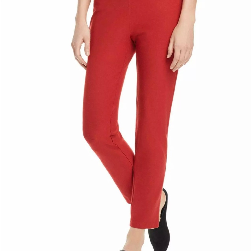 Eileen Fisher sz M Red Crepe Ankle Pants